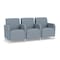 Lesro Siena Lounge Reception 3 Seat Tandem Seating, Brushed Steel, RS Rain Song Upholstery SN3103 - alternate 1